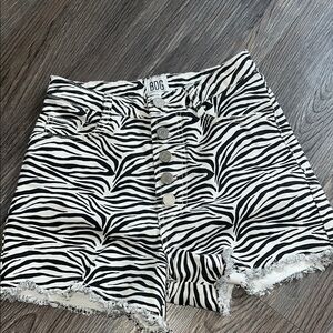 BDG urban outfitters High Waist Zebra Print Shorts Black and White
